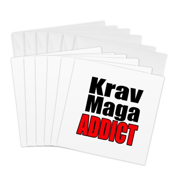 3dRose, Krav Maga Addict, 6 Greeting Cards with envelopes