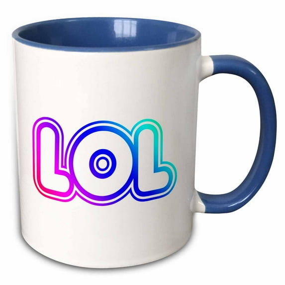 3drose, Lol Laugh Out Loud Acronym Laughing Lolspeak, 15oz Two-tone Blue Mug