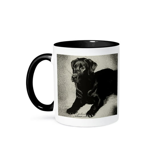 3dRose, Labrador Retriever, 11oz Two-Tone Black Mug