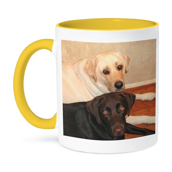 3dRose, Labrador Retriever, 11oz Two-Tone Yellow Mug
