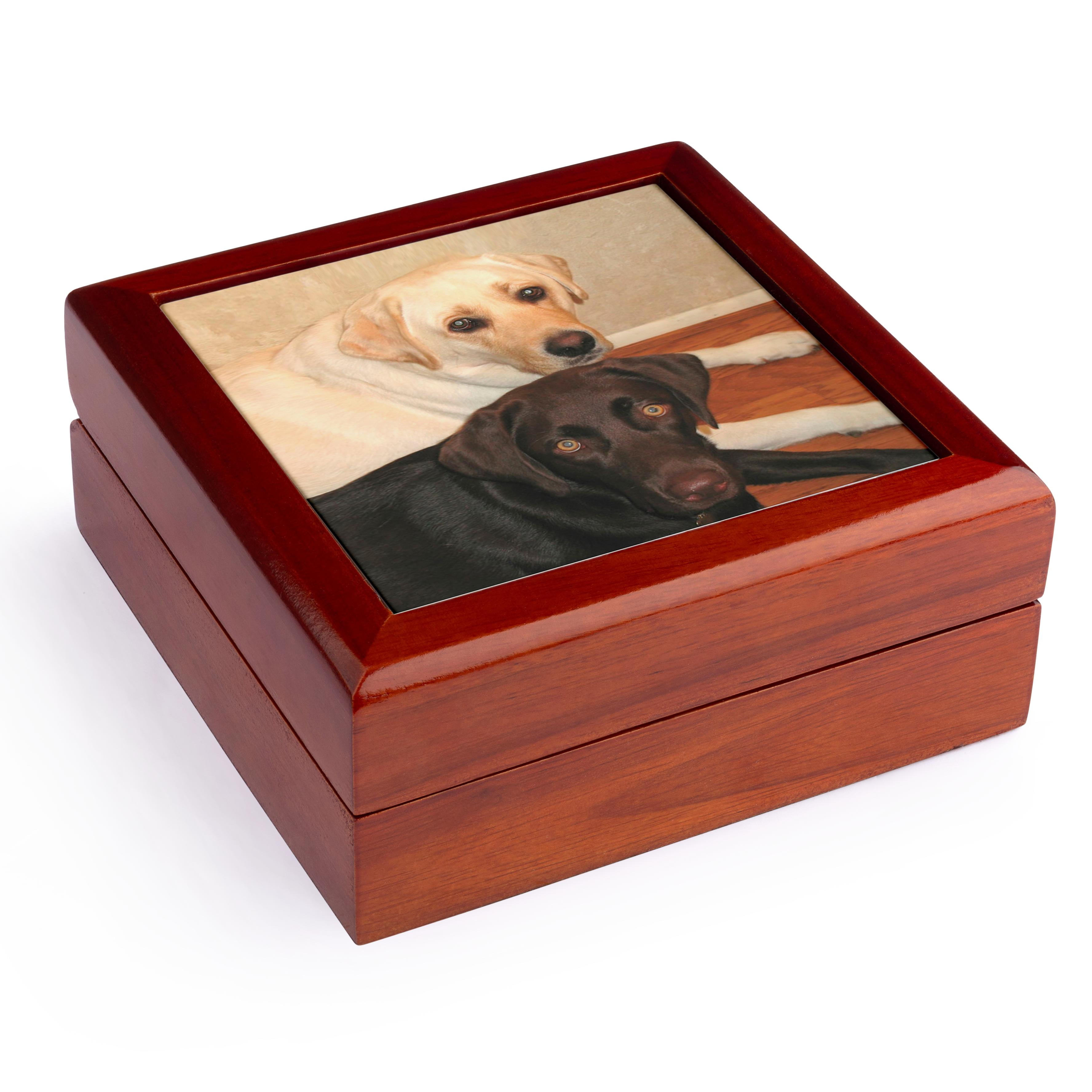 3dRose, Labrador Retriever, Jewelry Box 5.5x5.5 inch with 4 inch tile