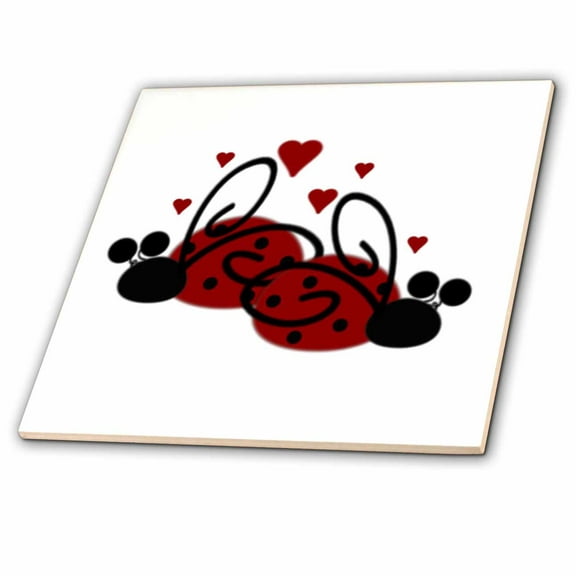 3dRose, Lady Bugs in Love, 12 Inch Ceramic Tile