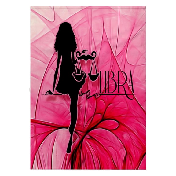 3dRose, Lady Libra in Pink and Black Swirls Zodiac Collection, 22x30 Bath Hand Pool Towel