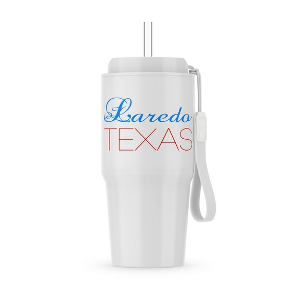 Laredo, Texas, Red, Blue Text. Patriotic Home Town Design, 20oz Tumbler