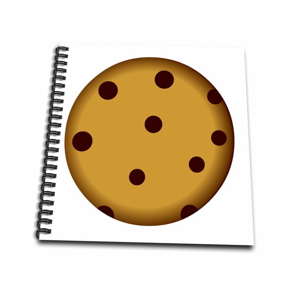 3dRose, Large Chocolate Chip Cookie Cartoon, Memory Book 12 x 12 inch