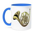 thumbnail image 1 of 3dRose, Large Gold French Horn, 11oz Two-Tone Blue Mug, 1 of 7