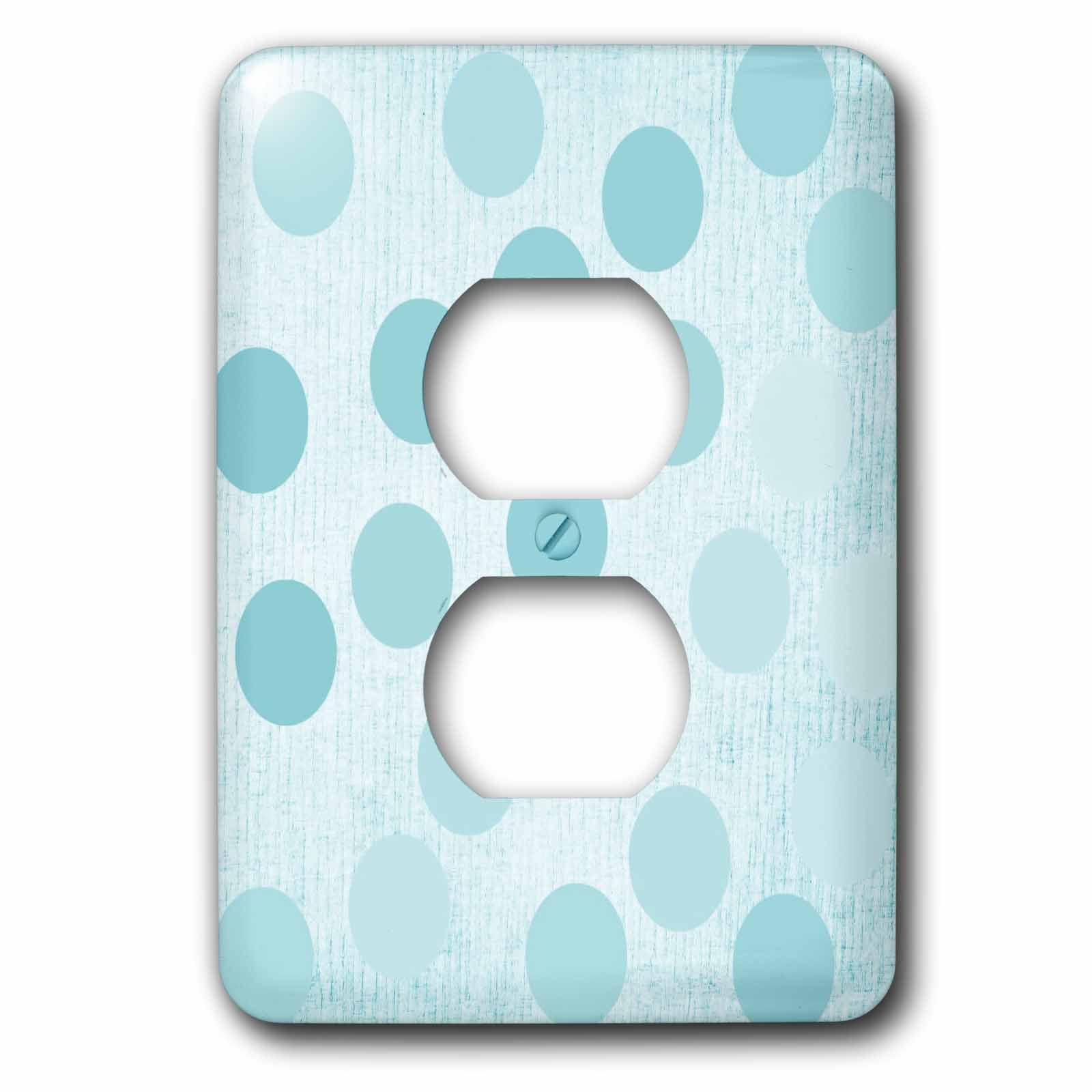 3dRose, Large Turquoise Dots, 2 plug outlet cover