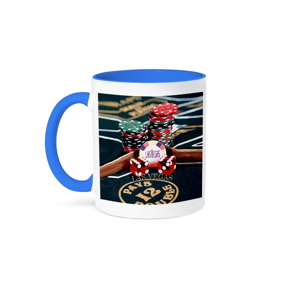 3dRose, Las Vegas, 11oz Two-Tone Blue Mug