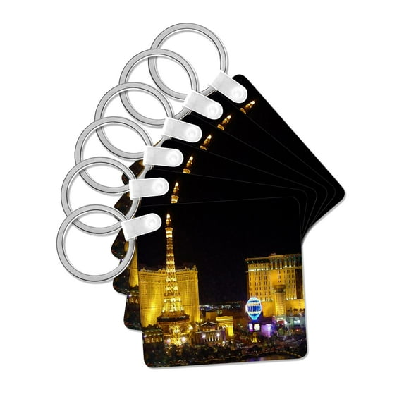 3dRose, Las Vegas, set of 6 Key Chains