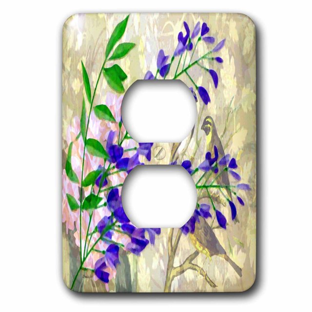 3dRose Lavender Bells - 2 Plug Outlet Cover