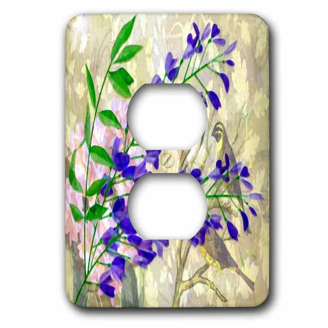3dRose Lavender Bells - 2 Plug Outlet Cover