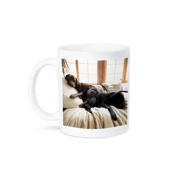 3drose, Lazy Puppies Labrador Retriever Pups Labs Sunny Window, 11oz Mug