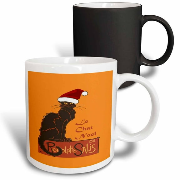 3drose, Le Chat Noel Christmas Spoof Vector Art V2, 11oz Magic Transforming Mug