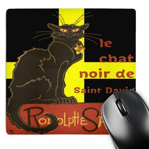 3dRose, Le Chat Noir De Saint David De Rodolphe Salis, MousePad