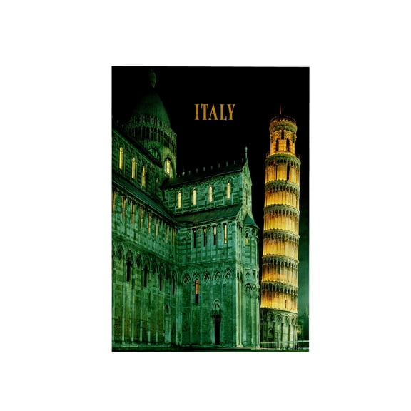 3dRose, Leaning Tower of Pisa Italy Lit At Night, 15x22 Hand Towel