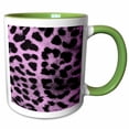 thumbnail image 1 of 3drose, Leopard Pattern, Print Hot Pink, 11oz Two-tone Green Mug, 1 of 6