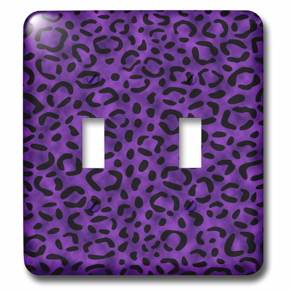 3dRose, Leopard Print Purple, double toggle switch