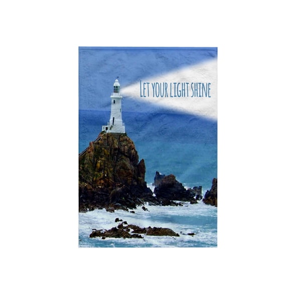 3dRose, Let your light shine - lighthouse shining bright - light house at sea ocean - inspiring words saying, 15x22 Hand Towel
