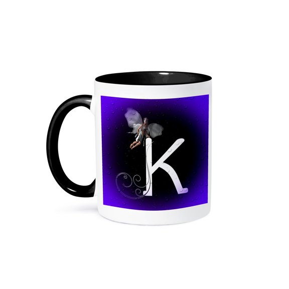 Letter K, 11oz Two-Tone Black Mug