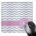 thumbnail image 1 of 3dRose, Letter K monogrammed on grey and white chevron with pink - gray zigzags - personal initial zig zags, MousePad, 1 of 7