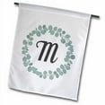 thumbnail image 1 of 3dRose, Letter M Monogram Eucalyptus Leaves Wreath Elegant Greenery, 12 x 18 inch Garden Flag, 1 of 2