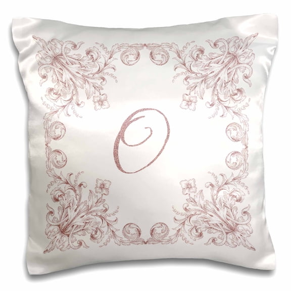 3dRose, Letter O Personal Luxury Vintage Glitter Monogram-Personalized Initial, 16x16 inch Pillow Case