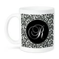thumbnail image 1 of 3dRose, Letter R - Black and White Damask, 15oz Mug, 1 of 7