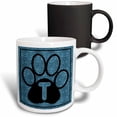 thumbnail image 1 of 3drose, Letter T Blue Cheetah Print Cat Paw, 11oz Magic Transforming Mug, 1 of 7