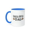 thumbnail image 1 of 3dRose, Lhasa Apso Dog Dad - Doggie by breed - muddy brown paw prints - doggy lover - pet owner love, 15oz Two-Tone Blue Mug, 1 of 7