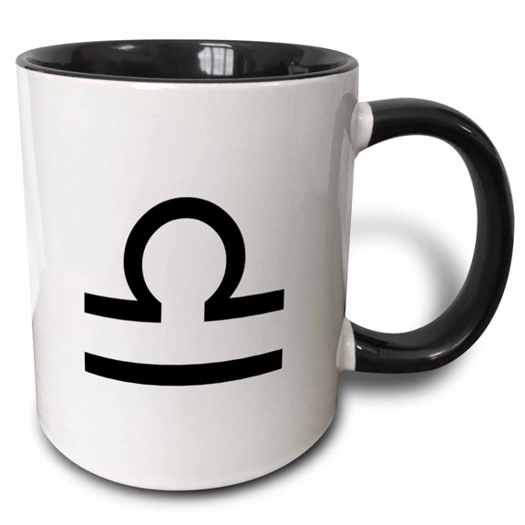3drose, Libra, 11oz Two-tone Black Mug