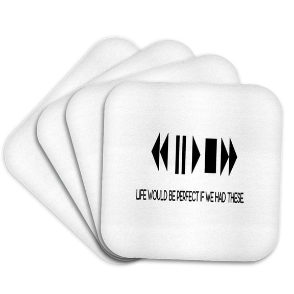3drose, Life Would Be Perfect If We Had These Typewriter Font Quote, Set of 4 Coasters - Soft