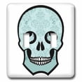 thumbnail image 1 of 3dRose, Light Blue Damask Skull, double toggle switch, 1 of 1