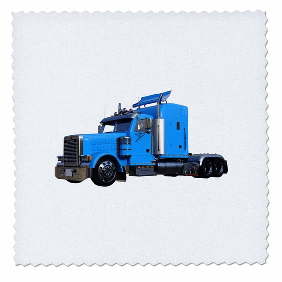 3dRose, Light Blue Semi Truck In Three Quarter View, 14x14 inch quilt square