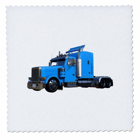 3dRose, Light Blue Semi Truck In Three Quarter View, 6x6 inch quilt square