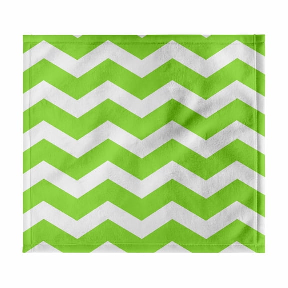 3dRose, Light Green and white Lime Chevron zig zag pattern - trendy and modern, 11x12 Wash Cloth for Face and Body