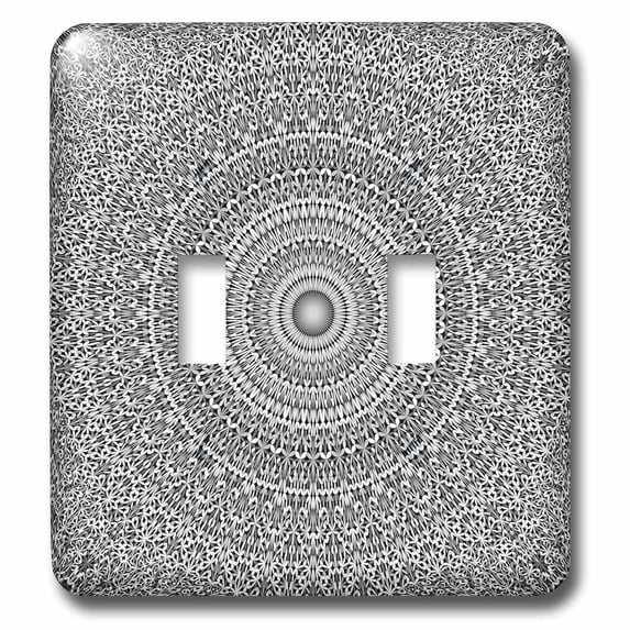 3dRose, Light Grey Floral Mandala - abstract bohemian design, double toggle switch