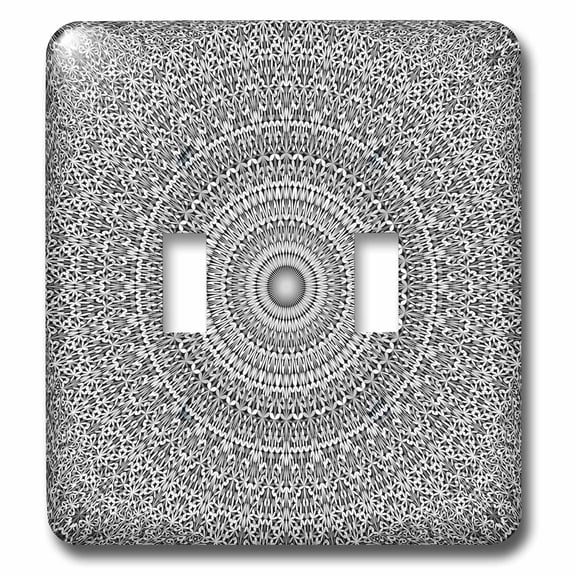 3dRose, Light Grey Floral Mandala - abstract bohemian design, double toggle switch