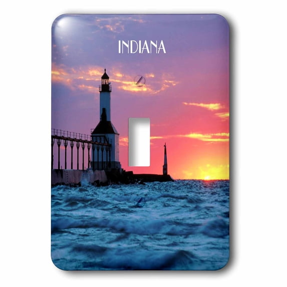 3dRose, Lighthouse At Michigan City Indiana, single toggle switch
