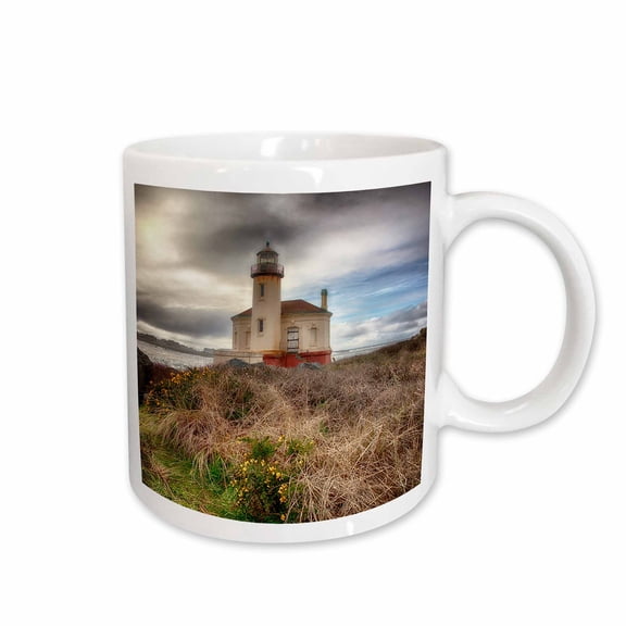 3drose, Lighthouse on a Cloudy Day, 11oz Mug