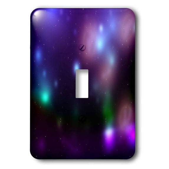 3dRose, Lights In The Night In Purple, Blue, And Green, single toggle switch