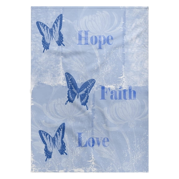3dRose, Lilac Butterflies Inspired Hope Faith Love Art, 22x30 Bath Hand Pool Towel