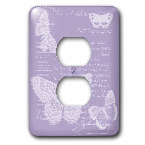 3dRose Lilac French Butterflies vintage, 2 Plug Outlet Cover