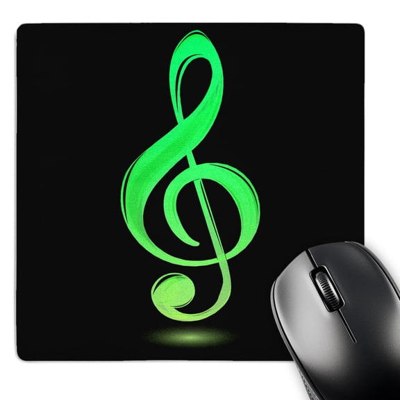 3dRose, Lime Green Treble Clef, MousePad