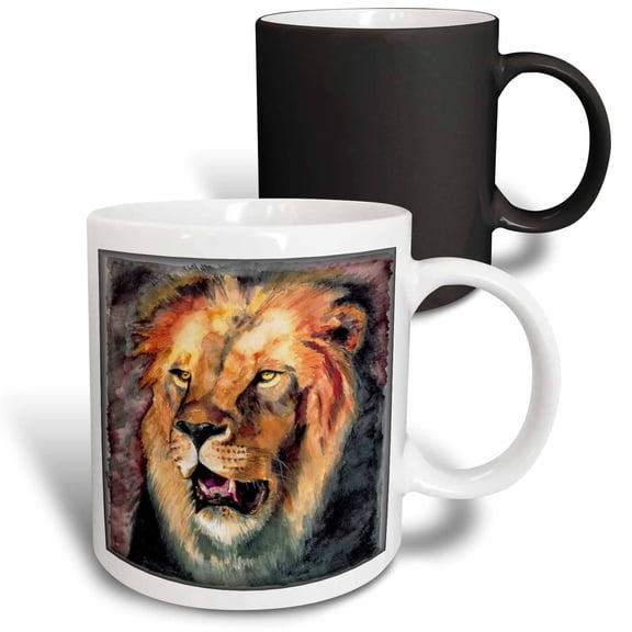 3drose, Lion Portrait, 11oz Magic Transforming Mug