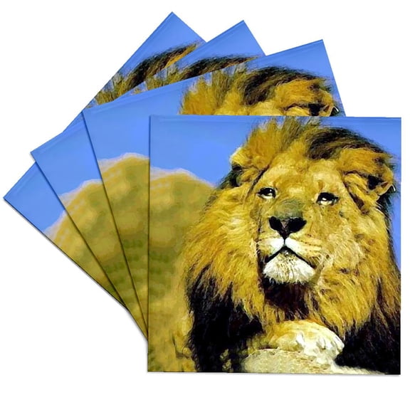 3dRose, Lion, Set of 4 Ceramic Tile Coasters