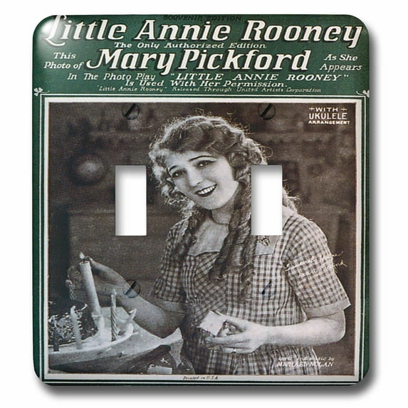 3dRose, Little Annie Rooney Souvenir Edition Song Sheet Cover Photo of Mary Pickford, double toggle switch