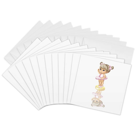 3drose, Little Ballerina, 12 Greeting Cards with Envelopes