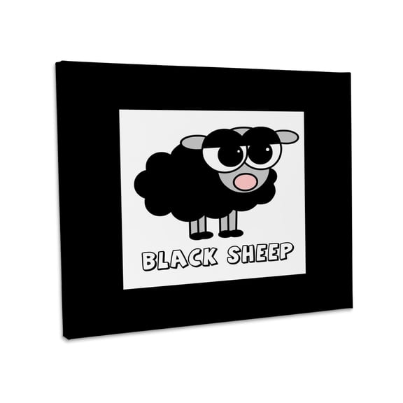 3dRose, Little Black Sheep Design, Museum Grade Canvas Wrap 14x11