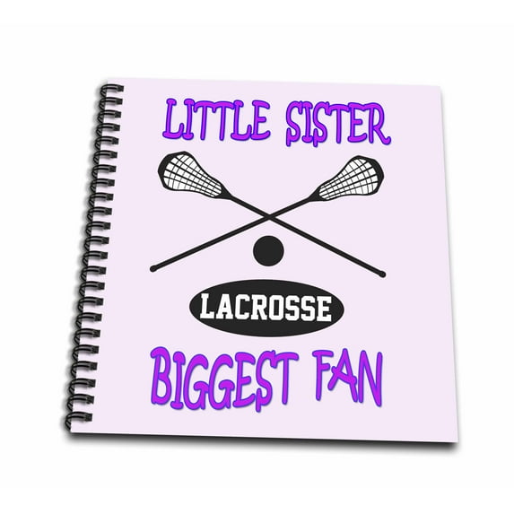 3dRose, Little sister biggest fan. Lacrosse. Pink. Popular quote. Saying., Memory Book 12 x 12 inch