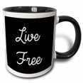 thumbnail image 1 of 3drose, Live Free, 15oz Two-tone Black Mug, 1 of 6